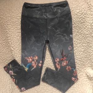 EVCR Sweet Hummingbird print leggings Capri